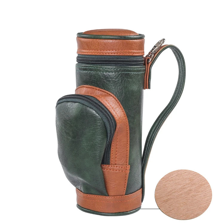 PU Leather Portable Cigar Holder Travel Bag Moisture Pack With Humidifier Cigar Knife Golf Cigar Bag