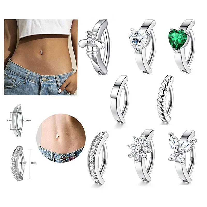Gaby Surgical Steel Body Piercing Jewelry Wholesale Belly Button Ring with Heart Floating Navel Piercing