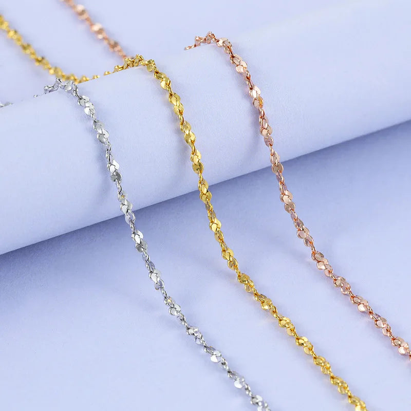 Variety Thickness and Length Genuine 925 Sterling Silver Starry Chain