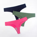 Solid Women Laser Cut Traceless T Back Seamless Ice Silk Thong  Panty