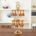 QIAN HU Vintage Decoration Turkish Coffee Tea Cup Set Wine Glass Cup With 2 Layer Holder