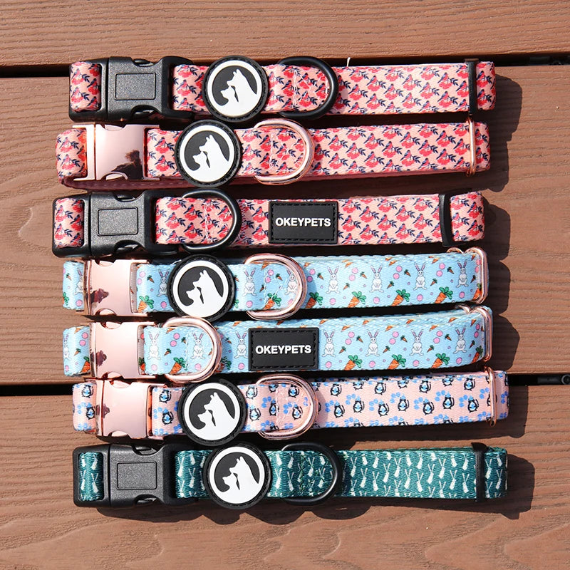 OKEYPETS Pet Supplies Personalized Safe Adjustable Pet Collars Decorative Durable Accessories Fashion Dog Collars
