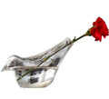 Custom Made Clear Hand Made Decorative Small Bird Shape Glass Bud Vase for Home Decoration