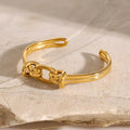 New Adjustable Trendy 18K Gold Stainless Steel Bracelet Double Knot Cuff Bracelets