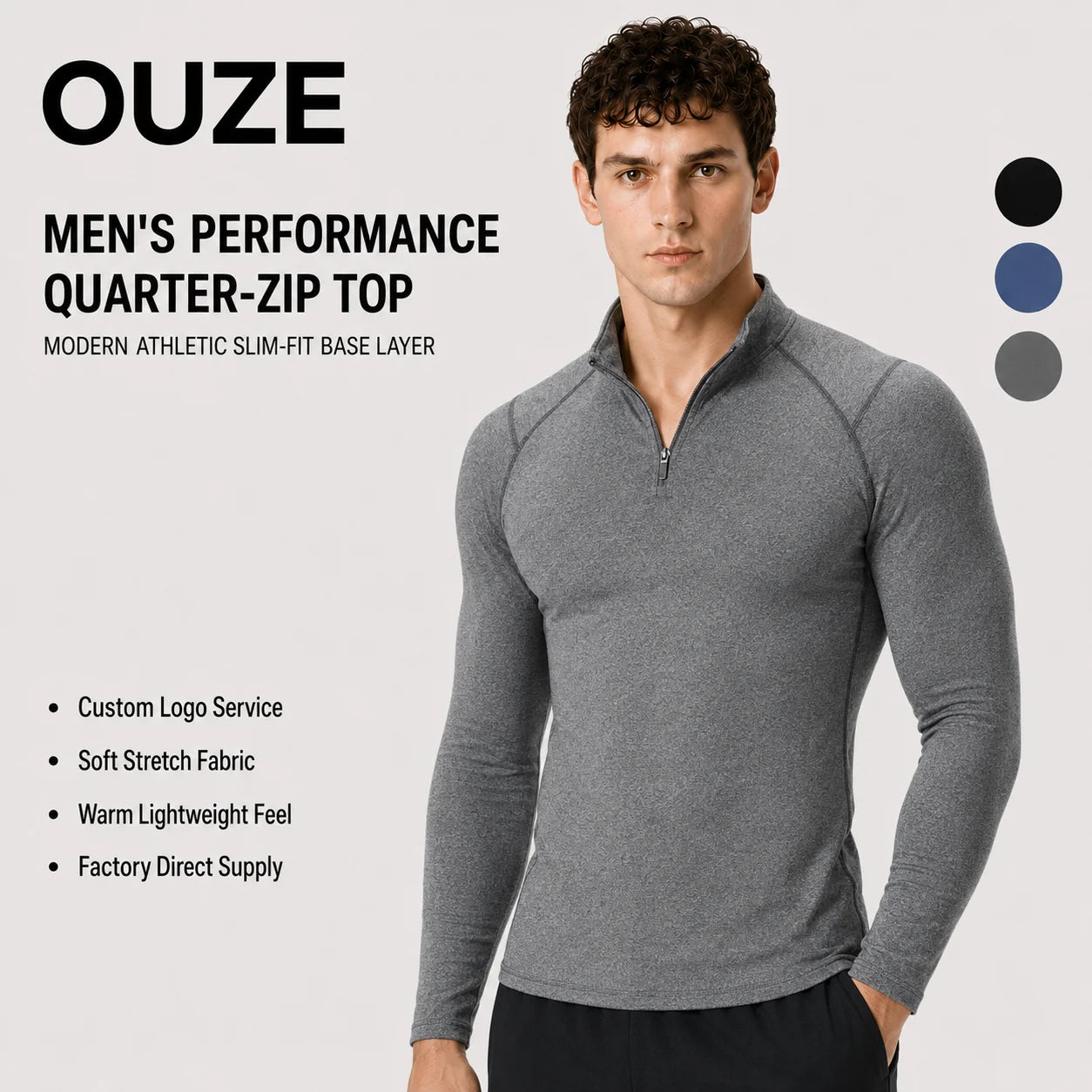 Custom logo Men Muscle Fitness Gym Tops Winter Fit Winter Warm Shirts Men's Fitness Workout Slim Wear Clothes