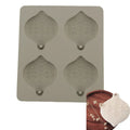 Silicone Rubber Wax Molds 4 Cavity Flower Ball Pendant for DIY Aromatherapy and Handmade Soap Packaged in OPP Bag