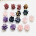 Wholesale Natural Crystal Succulent Plants Carving Rose Quartz Crystal Flower for Decoration