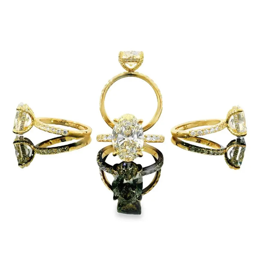 Qinglong Jewelry Low Factory Price 14K Pure Gold 1 Carat VVS Oval Cut Lab Grown Diamond Women Luxury Jewelry