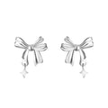 Wholesale Trendy 925 Sterling Silver Minimalist Stud Earring Fine Jewelry Small Bowknot Star Pendant Earrings for Girls
