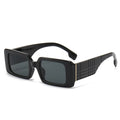 STORY QB99382 Fashion Oversized Square Sunglasses Custom Gradient White Shades Luxury Plaid Temple Designer Sun Glasses