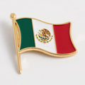 Wholesale Custom Soft Enamel Lapel Pins Antique & Modern Mexico Flag Hat Badges Durable Soft Enamel Pin in Dyed Colors