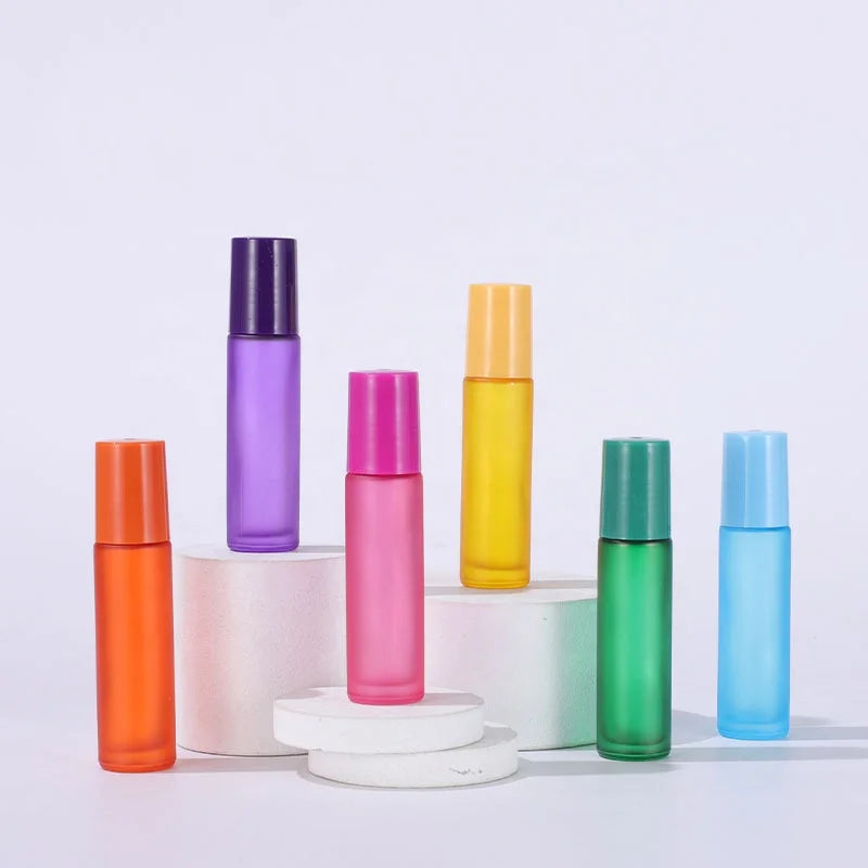 100pcs Matte Orange Pink Green Yellow Purple Blue 10ml Essential Oil Diffuser Bottle Private Label Refillable Perfume Bottles