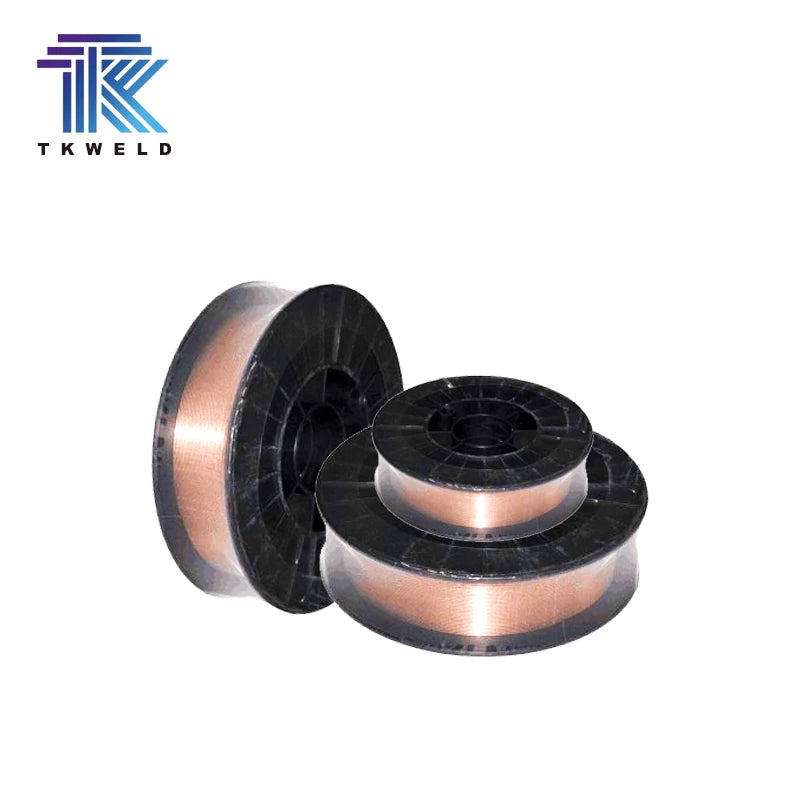 TKweld 15kg Plastic Spool High Tensile Strength CO2 MIG AWS Copper Welding Wire ER70S-6 for Carbon Steel High Feedability