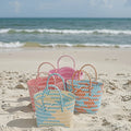 Colorful Woven Plastic Strapping Bags for Summer Square Shape PP Material for Women and Kids