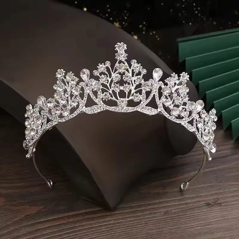 Minimalist New Princess Bridal Jewelry Crystal Wedding Crown Accessories Diamond Tiaras Wedding Supplies
