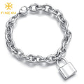 Hip Hop Men Accesorios Para Hombres Jewelry Stainless Steel Thick Link Chain Chunky Small Lock Bracelet