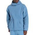 Men's Comfortable Oversized Sherpa Jacket High Neck Hooded Front Kangaroo Pockets Fleece Jacket