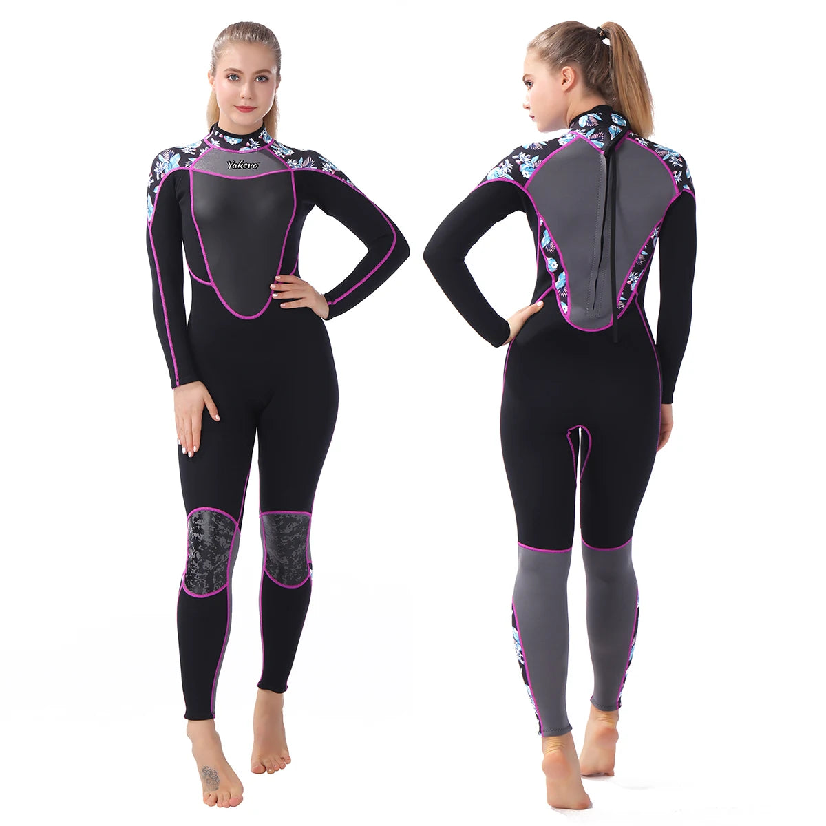 YAKEVO Wetsuit 3mm Neoprene Wet Suits for Women in Cold Water Full Body Dive Suit for Diving Snorkeling Surfing Swimming