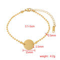 Stainless Steel Diy Jewelry Adjustable Extend Link Chain 2.5mm Ball Chain Engravable Logo Blank 15mm Round Pendant Bracelet