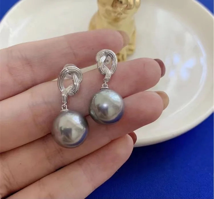 E2101 10-11mm DIY Natural Freshwater Pearl Charm Earrings Mounting Accessory 925 Sterling Silver Gold Plated  Jewelry for Women