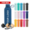 FANGYUAN Bpa Free 16oz Termos Kids Water Bottle Stainless Steel Flasks Vacuum Thermos Aqua Flask for Hot Water with Finger Belt