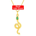 Antique Gold Plated 18K Hollow 5D Flower Shape Egyptian Snake Emerald Pendant for Man Woman Gift Exquisite Dropshipping