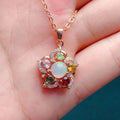 Choker Necklace New Design 925 Sterling Silver Natural Opal with Rose Gold Plated for Gift CMA Certified