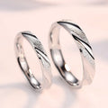S925 Sterling Silver Rhodium Plated Trendy Promise Rings for Couples Wedding Engagement Party Rings for Lovers