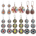 Vintage Ethnic Antique Bronze Plated Water Drop Flower Retro Boho Earring Jewelry for Women