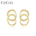 CZCITY Silver New Fashion Modern Korean Summer Japan Lady Fashionable Earing Gold Design Ear Stud Earring