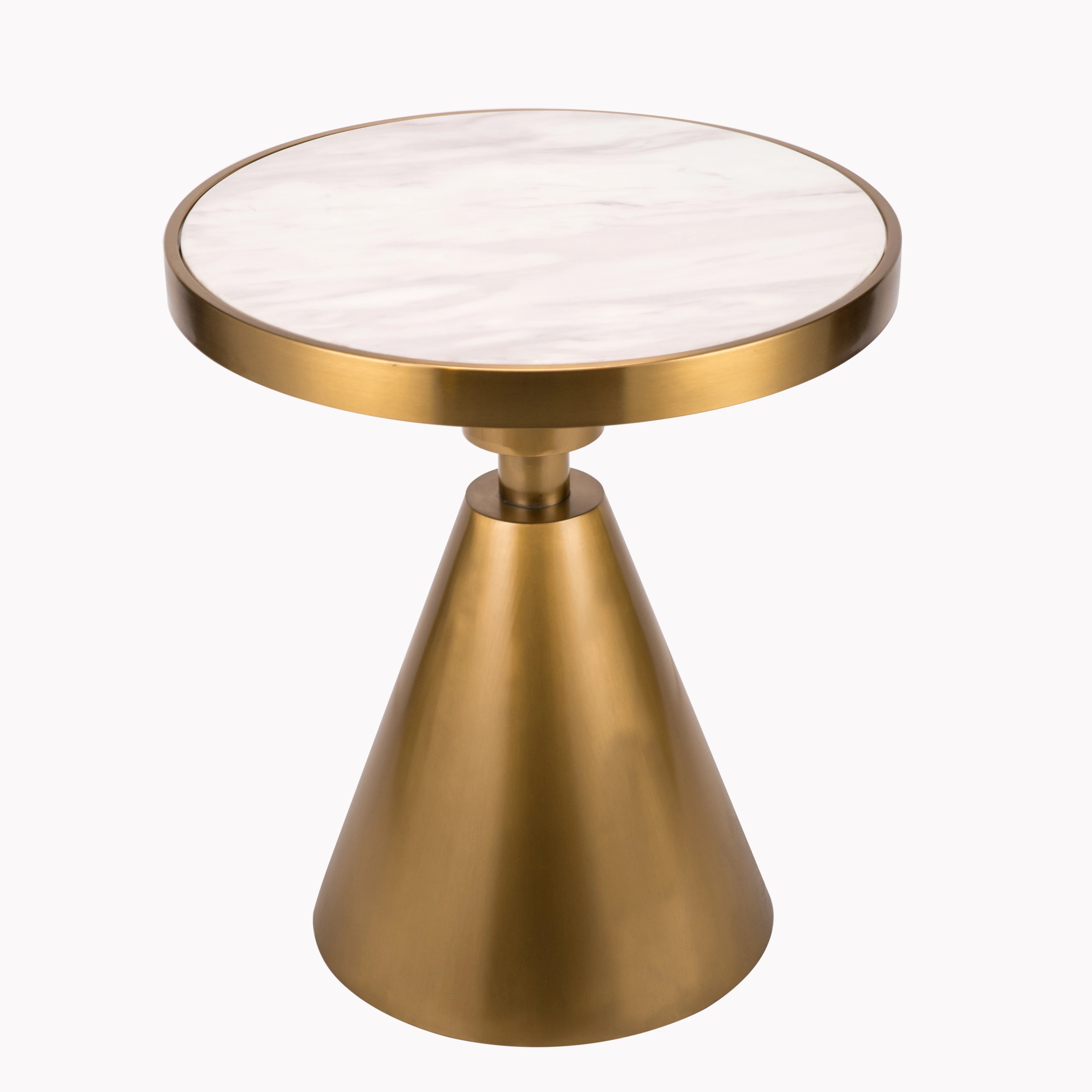 Factory Directly Gold Round Metal Coffee Side Table with Tempered Glass for Living Room Hotel Furniture