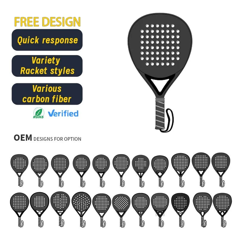 Melors Professional Tecnis Beach Padel Tennis Racket Wholesale Best Quality Fashion Face 3K Carbon Beach Tennis Racket