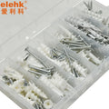 Elehk Drywall Anchors Plastic Self Drilling Hollow Wall Anchors with Screws Assortment Kit Plastic Drywall Anchor