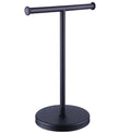 Space-Saving Bathroom Tower - All-in-One Matte Black Towel Rack & Toilet Paper Holder