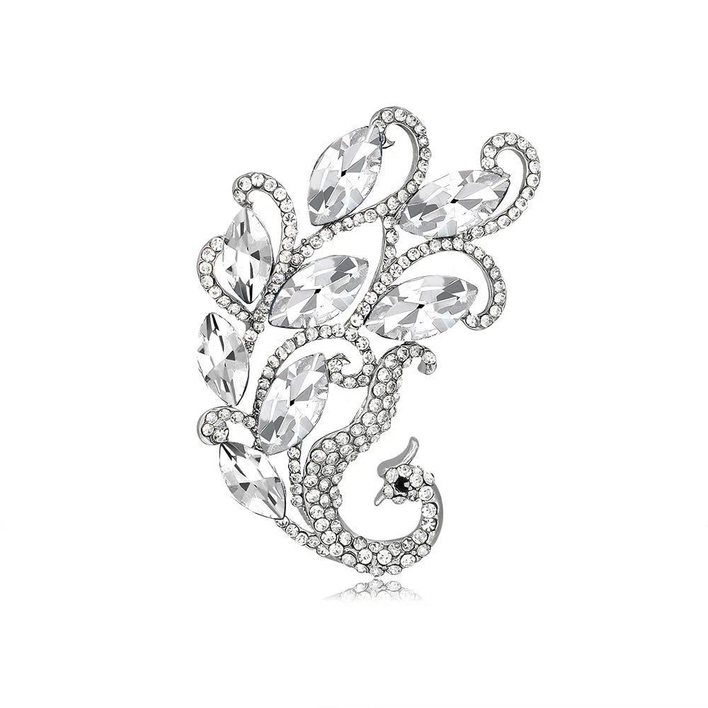 DR977 Fashion Peacock Brooch Women Rhinestone Brooch Jewelry Wholesale