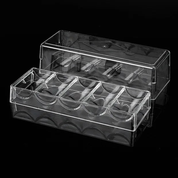 Beecomely BGA-CHIP TRAY RO-WX123 Manufacturer Customized Storage Tray Box 100 Pieces 100 Chips Transparent Acrylic Poker Chip