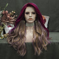 Celebrity 26 Inch Transparent Lace Front Synthetic Wigs natural wave light color heat resistant Lace Frontal Wigs