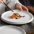 Matte White Ceramic Dinner Plate Flat Serving Side Plate for Spaghetti Pasta Fruit Dessert Steak for Restaurants Home Tableware