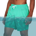 Men's Shorts Custom Logo Change Water Reactive Swim Shorts Quick Dry Swimwear Trunks Beach Color Changing Swim Shorts