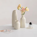 Nordic Minimalist Cream Ceramic Vase Matt for Fresh Dried Flowers Arrangement Hydroponic Floral Ware for Living Room Table