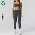 Custom Recyclable High Elastic Workout Premium Yoga Bra Quick Dry High Waist Scrunch Yoga Leggings 2 Pieces Gym Fitness Sets