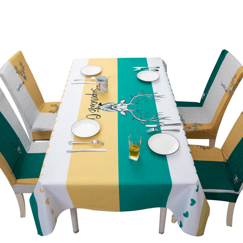 Rectangle Polyester Fabric Tablecloth Heavyweight Spill-Proof and Stain Resistant Sofa Cover