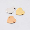High Polished Stainless Steel Heart Charms for Jewelry Making 18k Gold Color Custom Engravable Blank Heart Pendant for Necklace