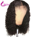 Virgin Brazilian Human Hair Wig 5x5 HD for Lace Closure Middle Part Frontal Cuticle Aligned Curly Transparent Lace 150%