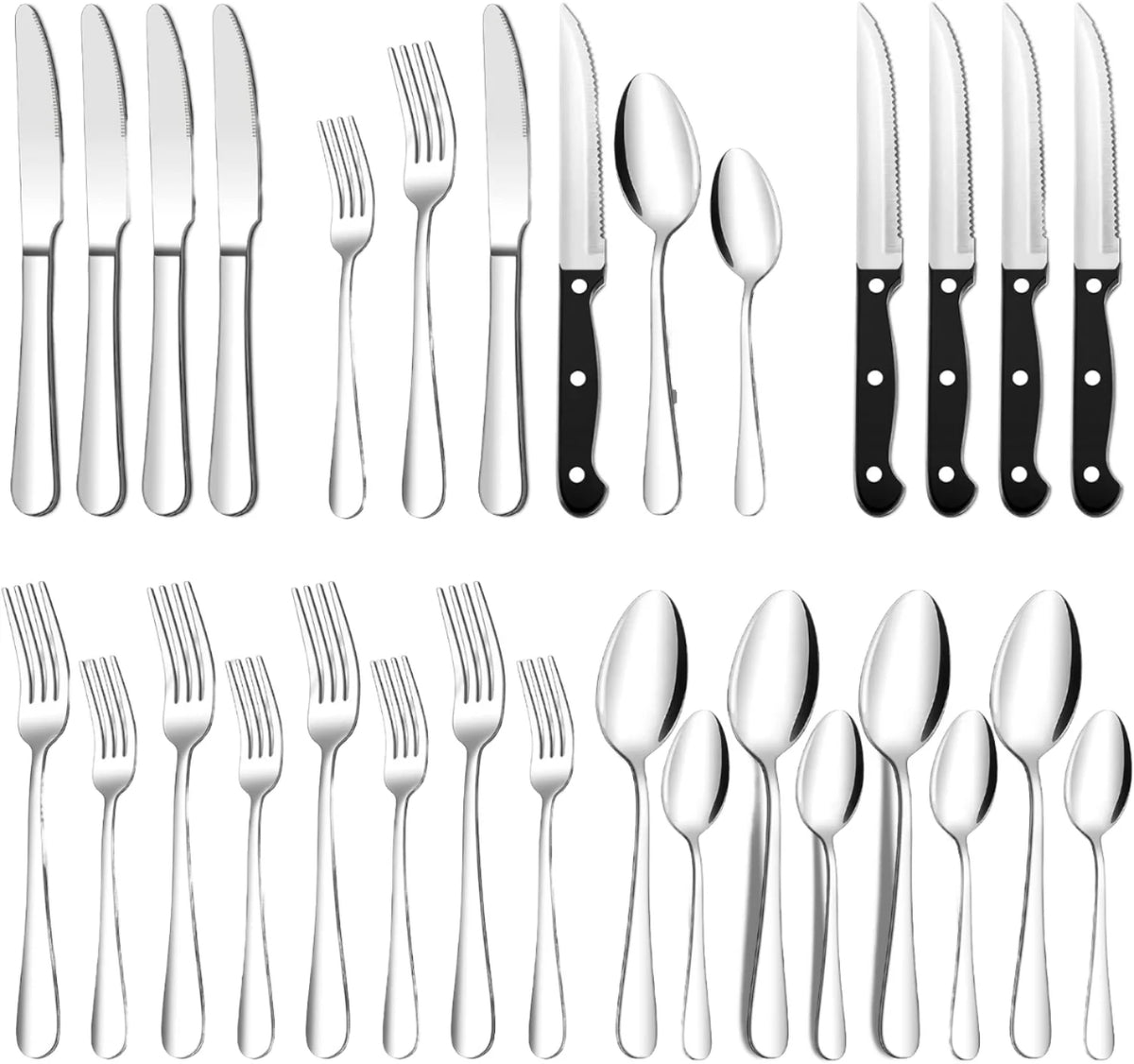 Wholesale Modern 410 Stainless Steel Cutlery Set with Mirror Polish for Restaurant Bulk Silverware for Boutique Hotel Use MegaBDM