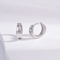 Wholesale Earrings Jewelry Rhodium Plated Round Plain Huggie 925 Sterling Silver Fine Jewelry Earrings