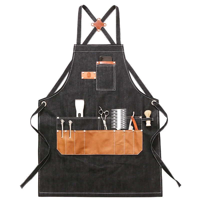 Professional Adults Hair Cutting Salon Aprons for Hairdresser Men Women Canvas Barber Apron