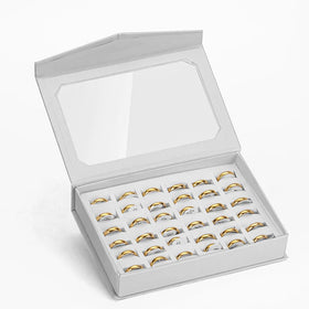 36 100 PCS Pieces Mix Size Stainless Steel Jewelry 4mm Engagement Daily Gold Plated Ring Gold Plated Stainless Steel Ring
