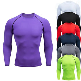 Men Women Custom Logo Running Athletic Male Sport Wear Muscle Compression Active Fitness Tight Gym Workout TShirt Long Sleeve