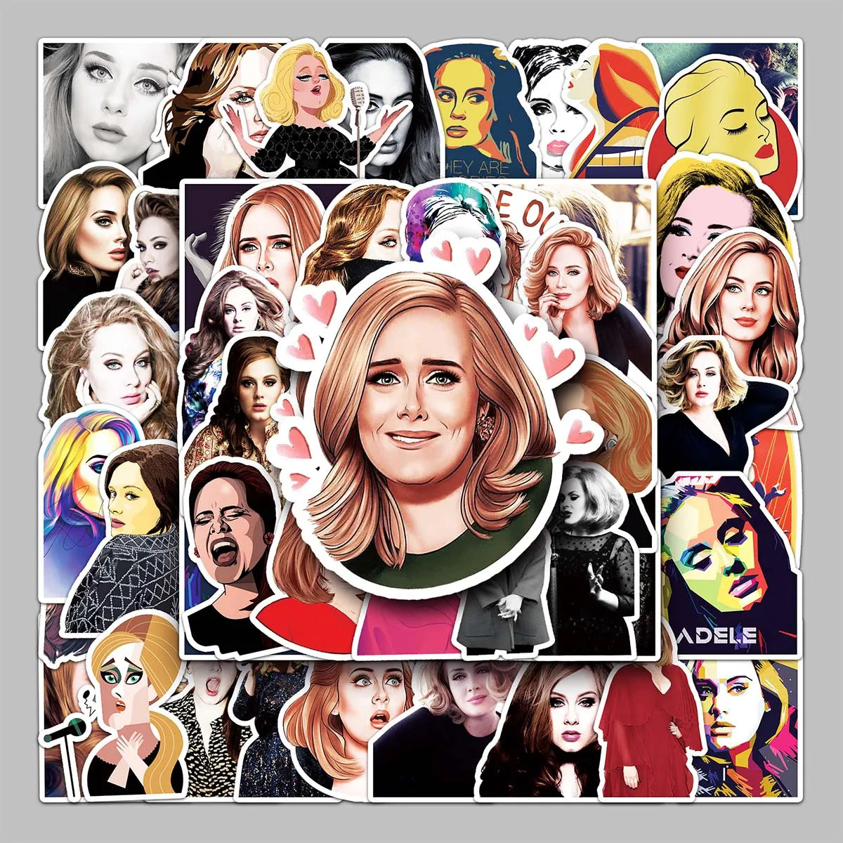 50PCS High-quality Creative Star Surrounding Personality Decorative Adele Stickers Headset Backpack Desktop Cup Sticker